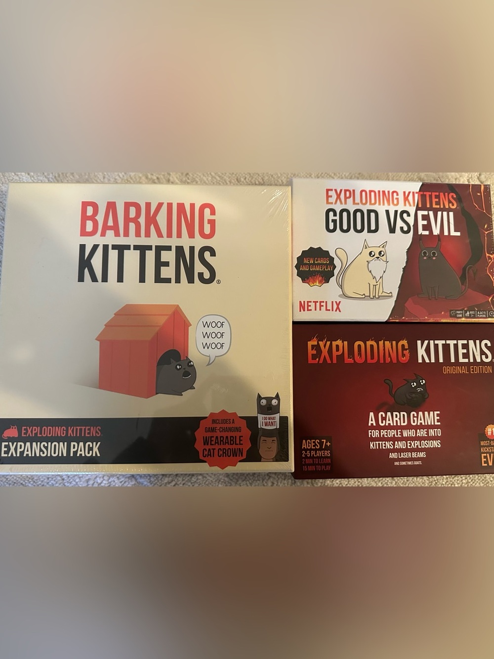 Exploding Kittens card games.